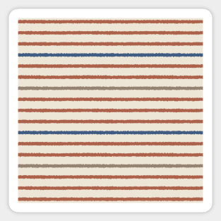 Speckled Stripes - Horizontal - Blue, Auburn, Beige, Cream Sticker